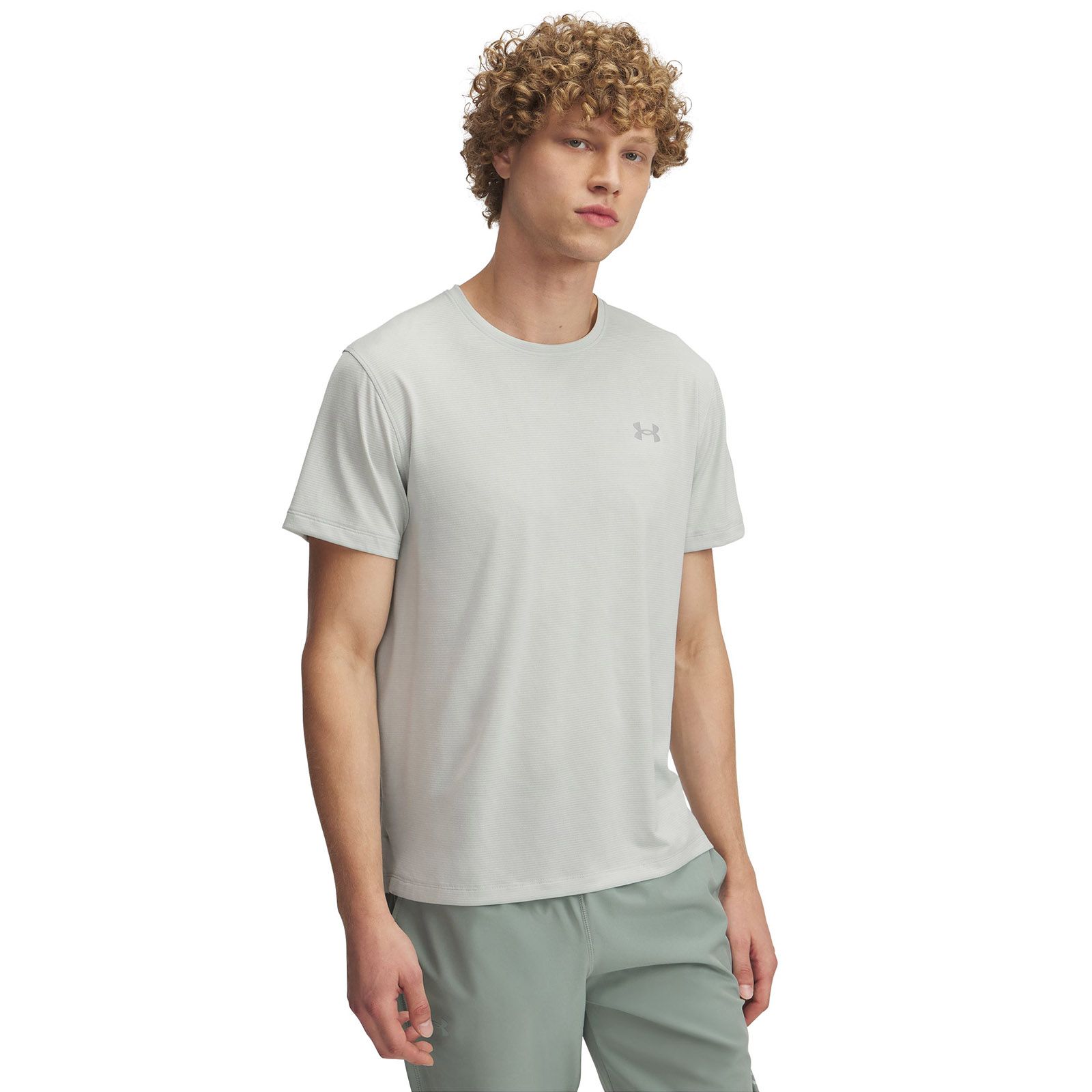 Polera manga corta Under Armour launch verde para hombre