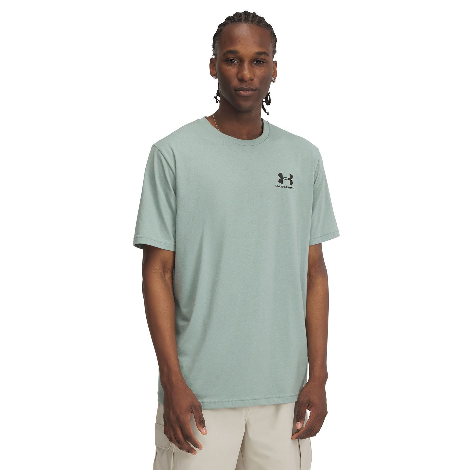 Polera manga corta Under Armour Leftchest verde para hombre