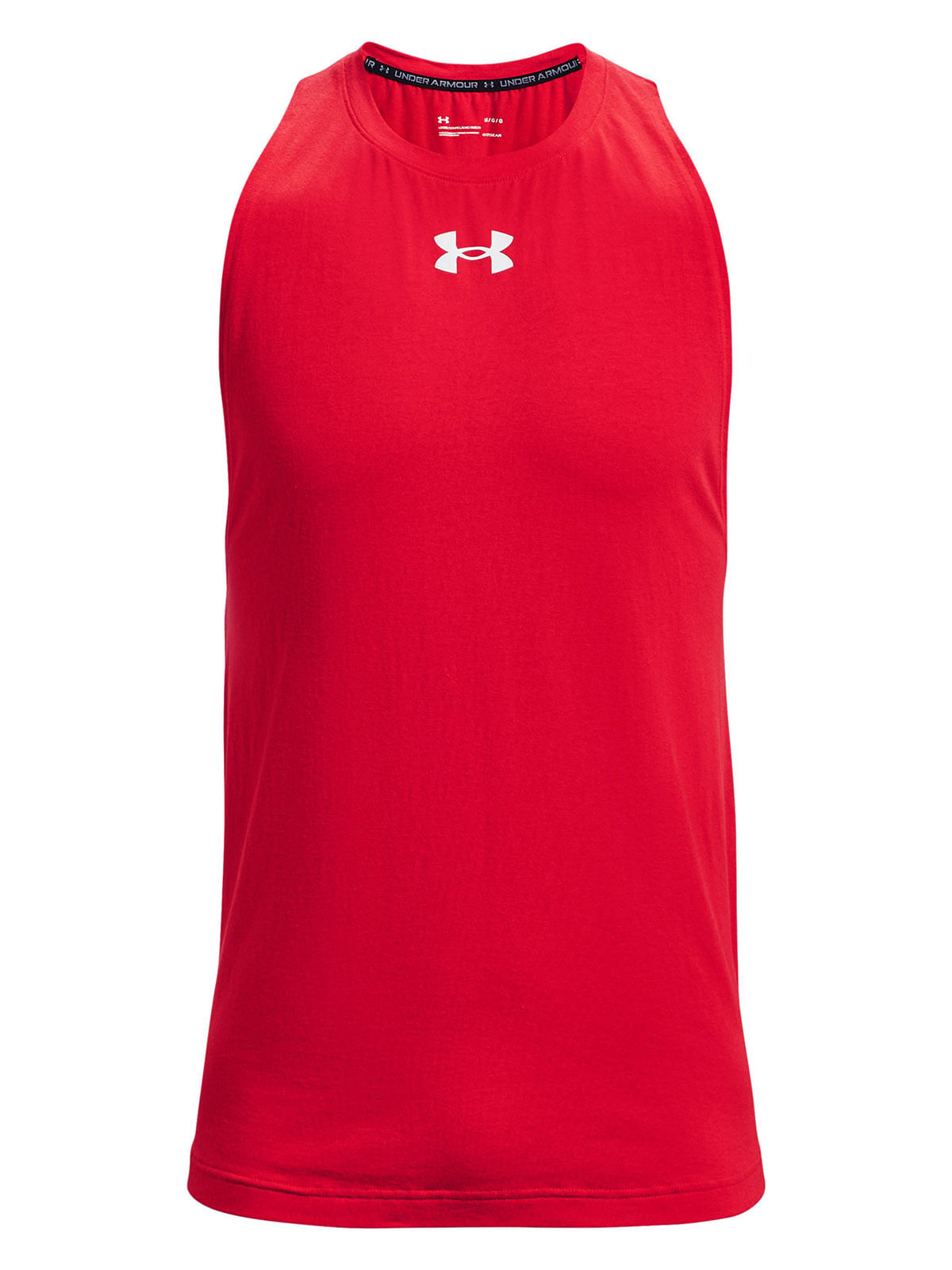 Polera sin mangas UA zone rojo para hombre
