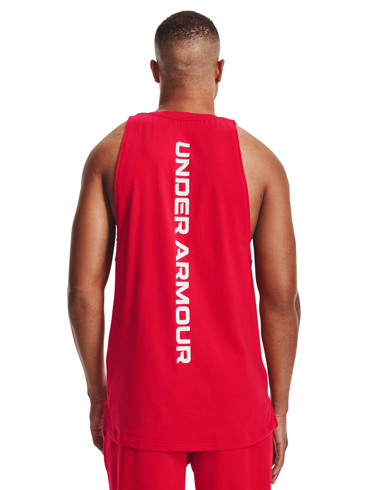 Polera sin mangas UA zone rojo para hombre