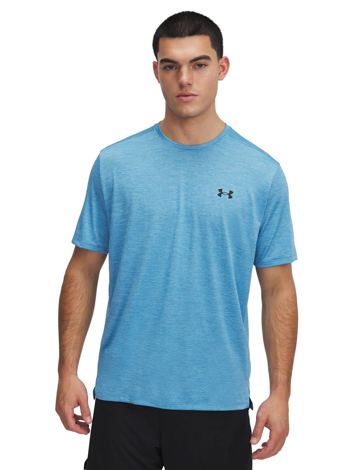 Polera manga corta UA tech vent azul para hombre