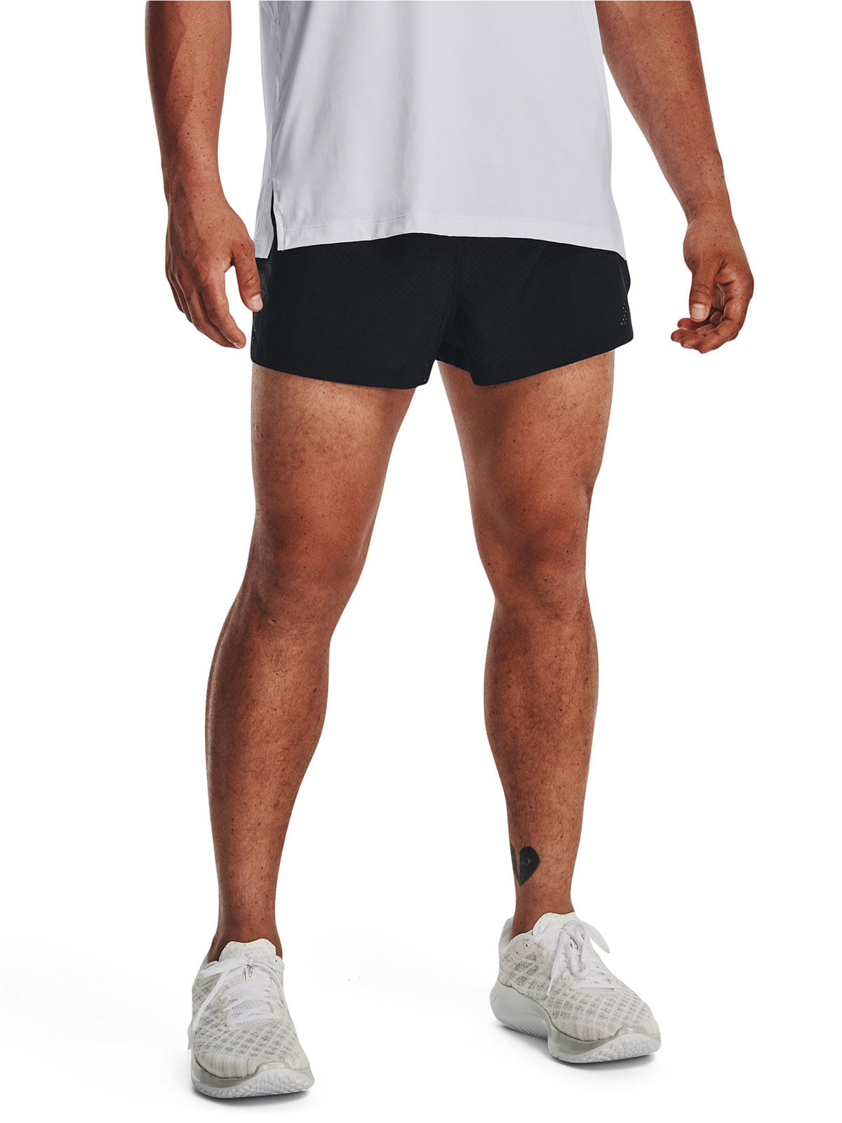 Shorts UA launch split perf 2-en-1 negro para hombre
