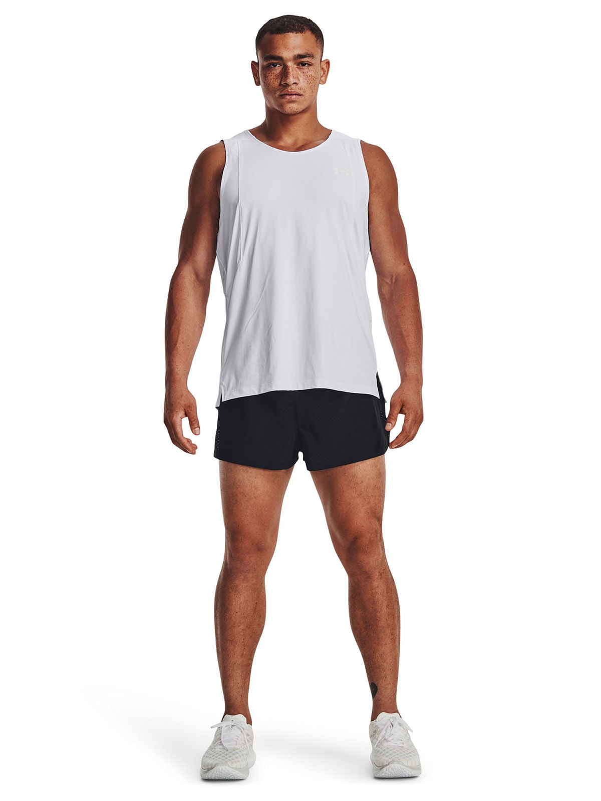 Shorts UA launch split perf 2-en-1 negro para hombre