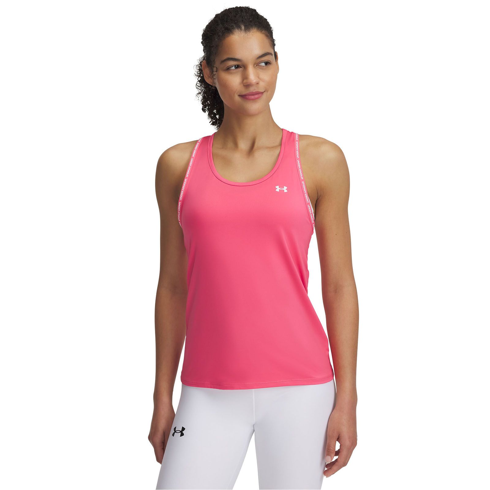 Polera sin mangas UA Tech Knockout rosado para mujer