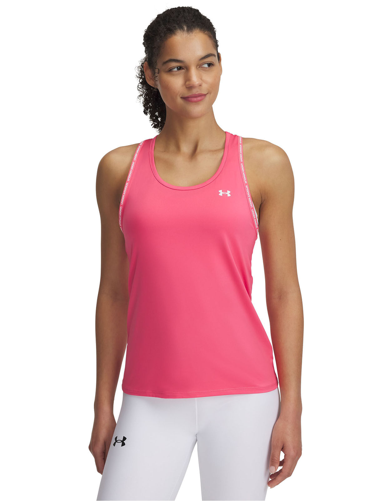 Polera sin mangas UA Tech Knockout rosado para mujer