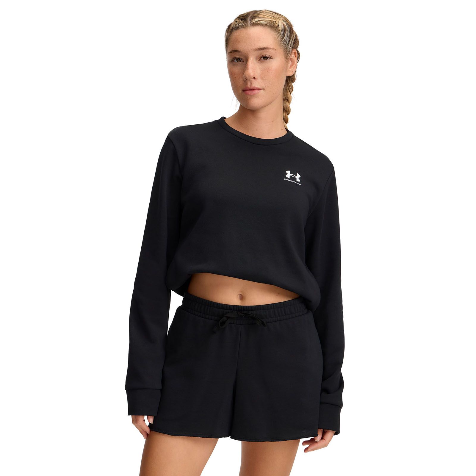 Polerón UA Rival Terry Crew negro para mujer
