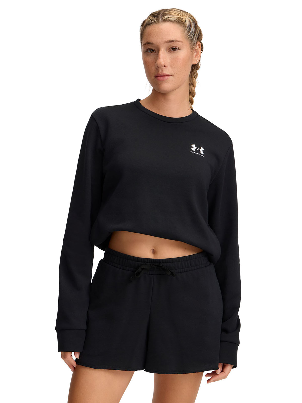Polerón UA Rival Terry Crew negro para mujer