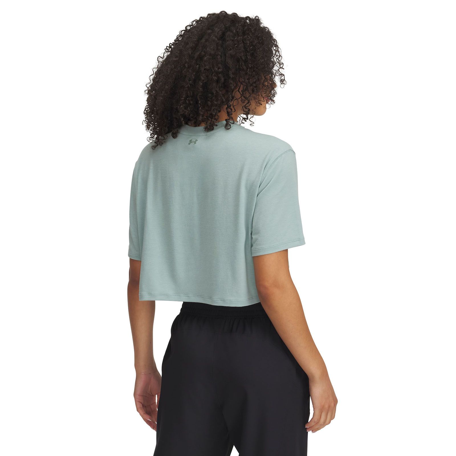 Polera manga corta UA Meridian Boxy verde para mujer