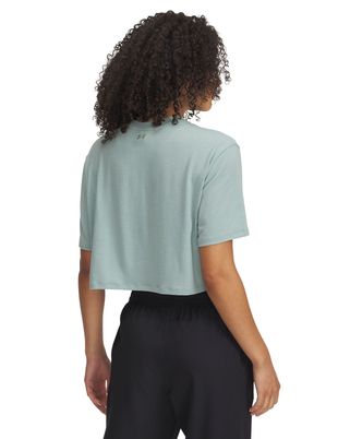 Polera manga corta UA Meridian Boxy verde para mujer
