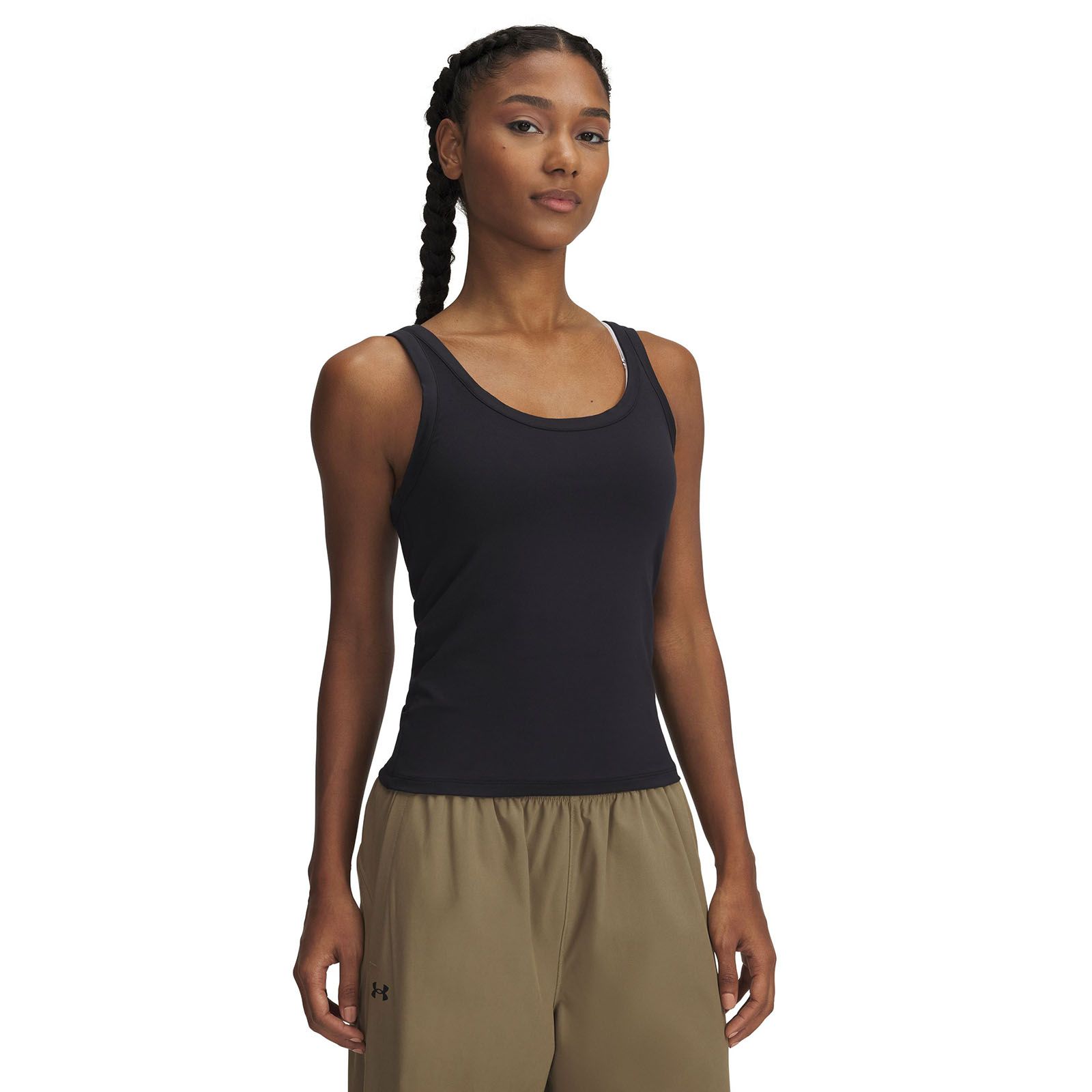 Polera sin mangas UA Meridian Core negro para mujer