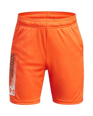 Shorts UA Tech Wordmark naranjo para niño