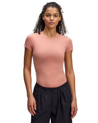 Polera manga corta UA Meridian rosado para mujer