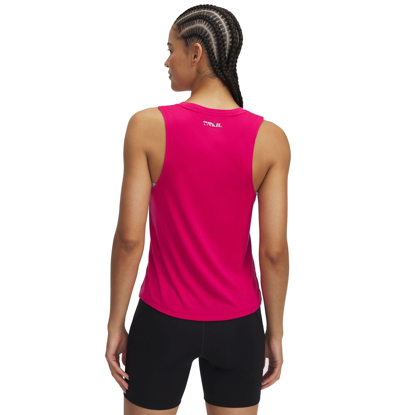 Polera sin mangas UA Trail Run morado para mujer