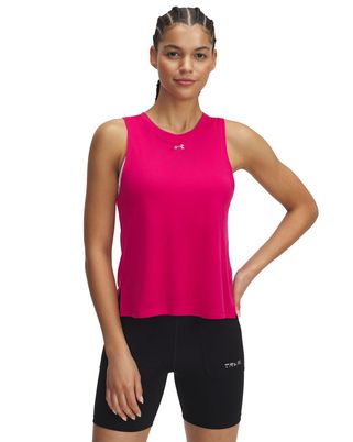 Polera sin mangas UA Trail Run morado para mujer