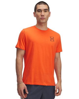 Polera manga corta UA Run 96 naranjo para hombre