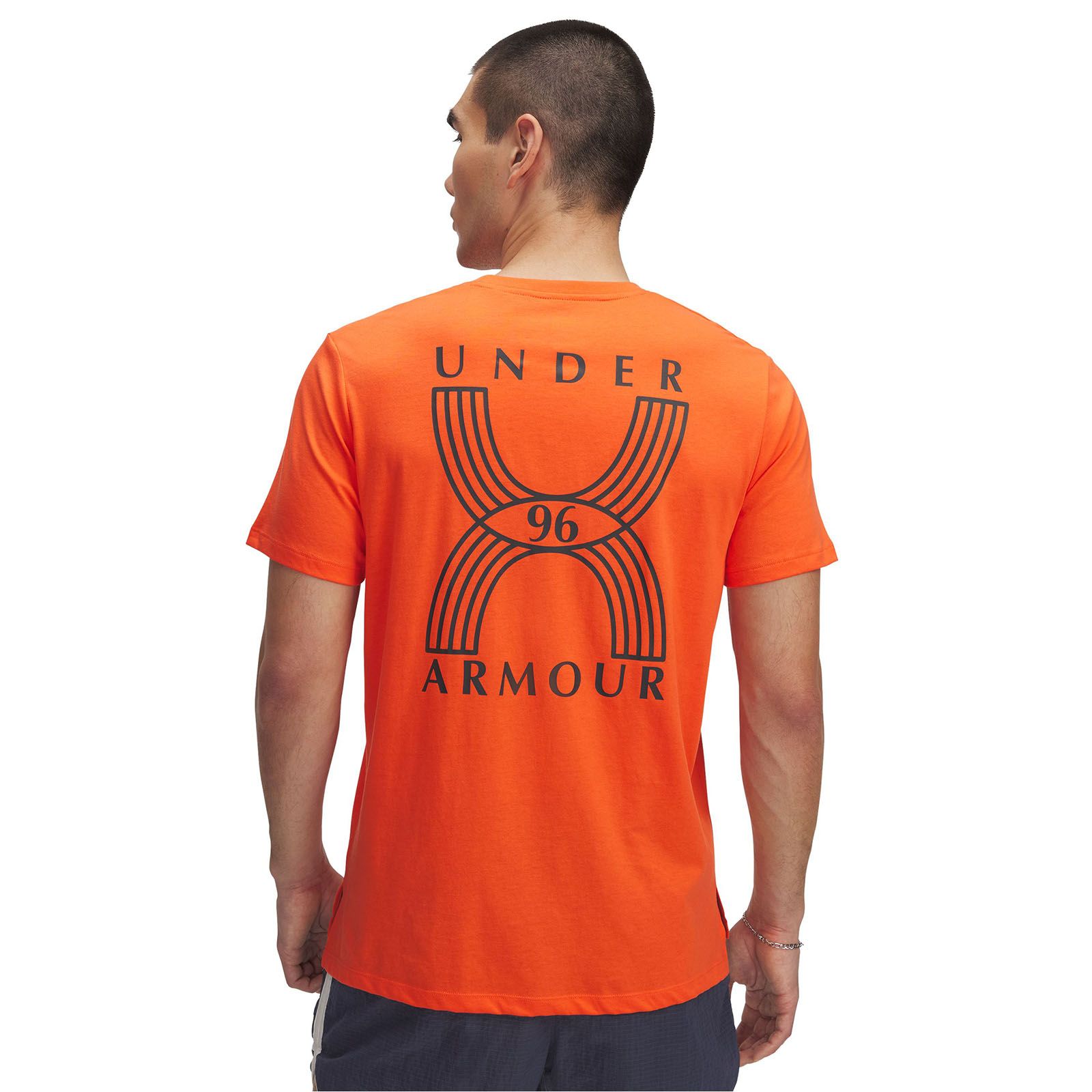 Polera manga corta UA Run 96 naranjo para hombre
