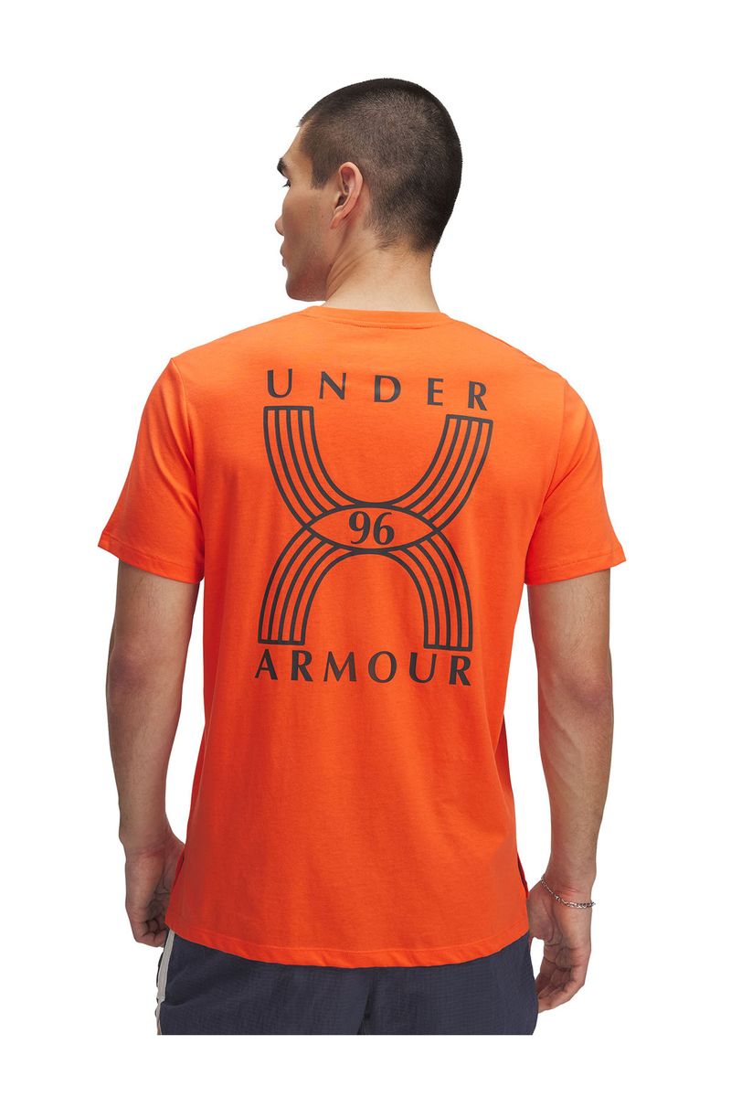 Polera-manga-corta-UA-Run-96-naranjo-para-hombre