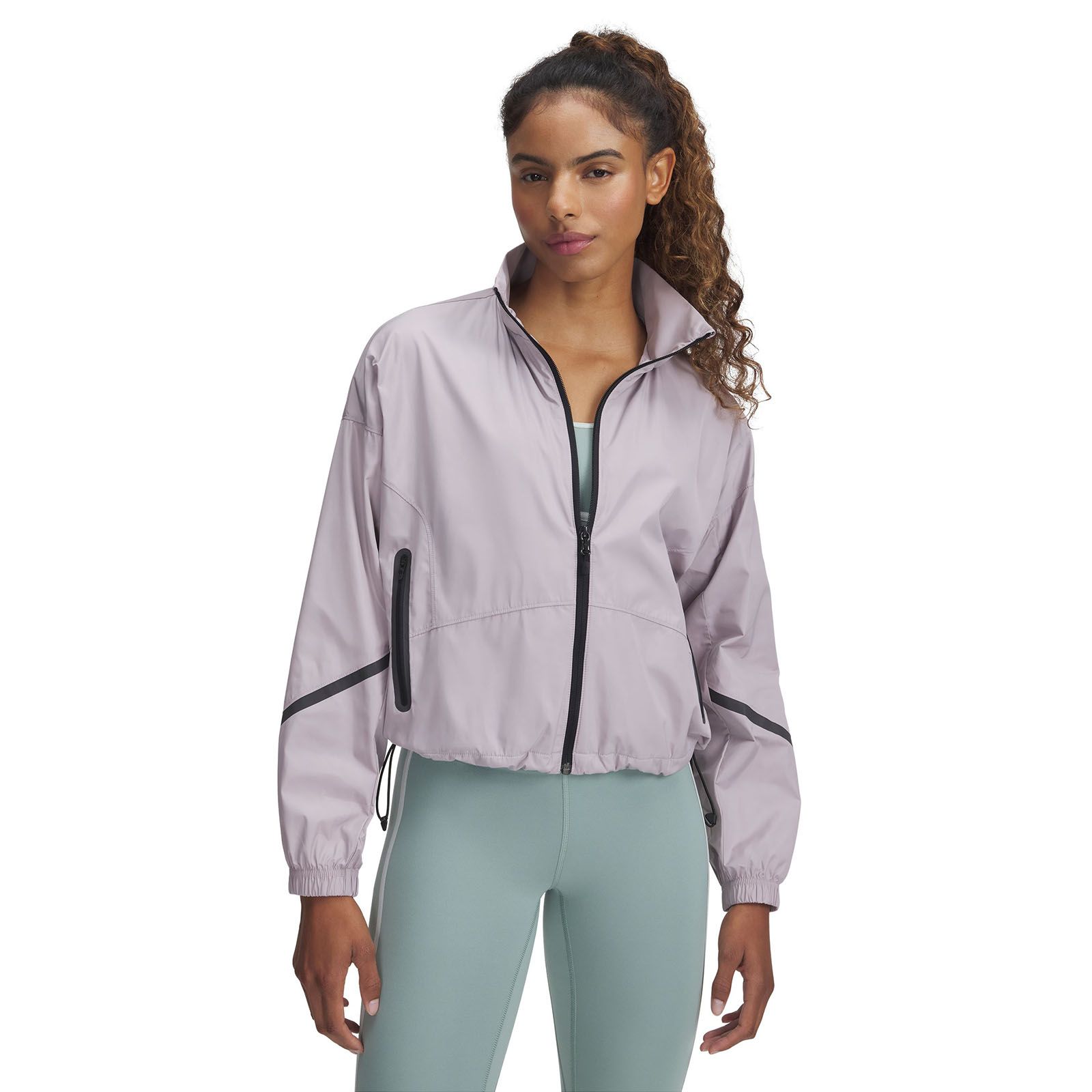 Chaqueta UA Unstoppable Woven gris para mujer