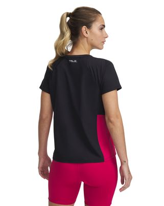 Polera manga corta UA Trail Run negro para mujer