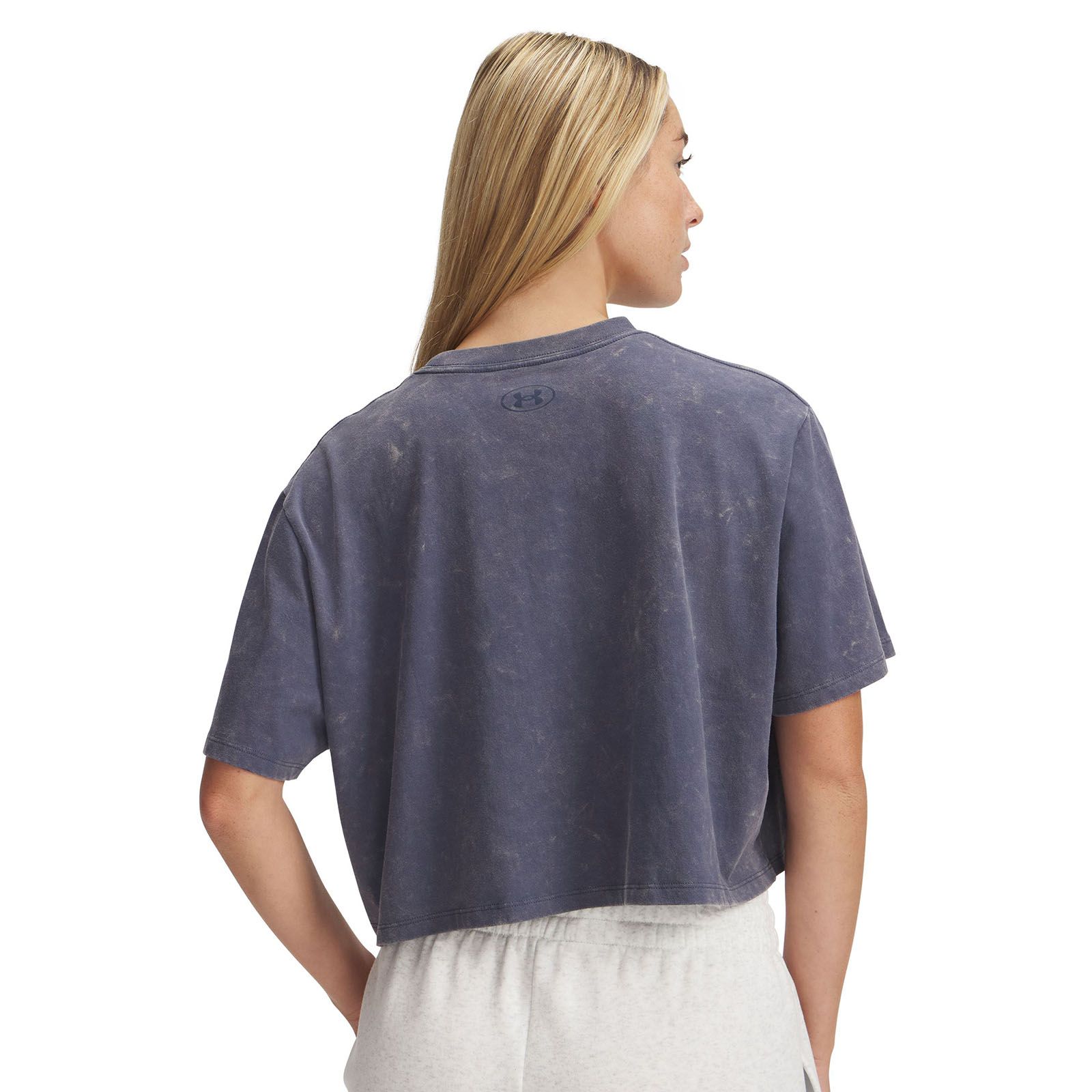 Polera manga corta UA Rival Wash gris para mujer