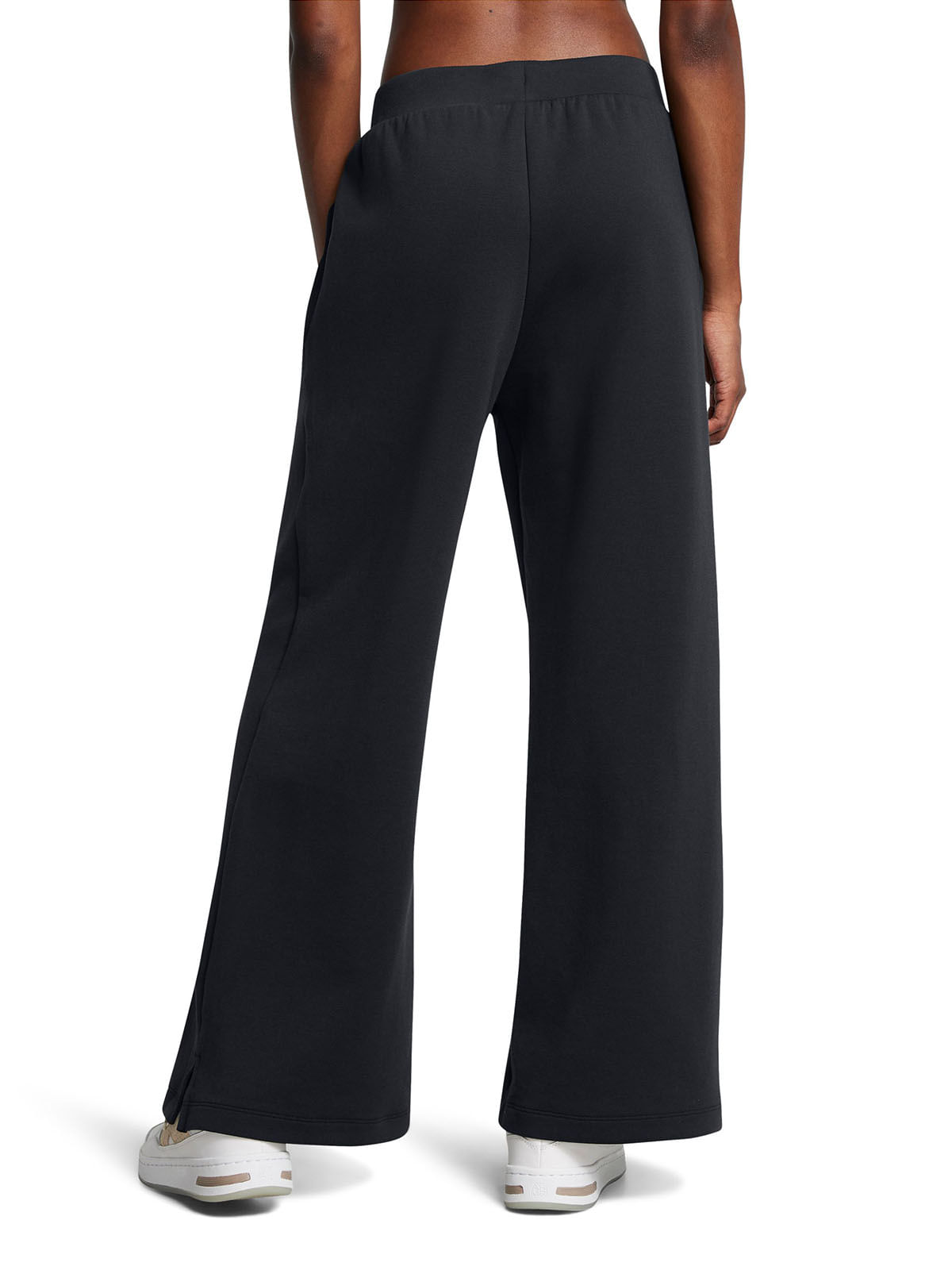Pantalón UA Unstoppable Fleece Wide Leg negro para mujer