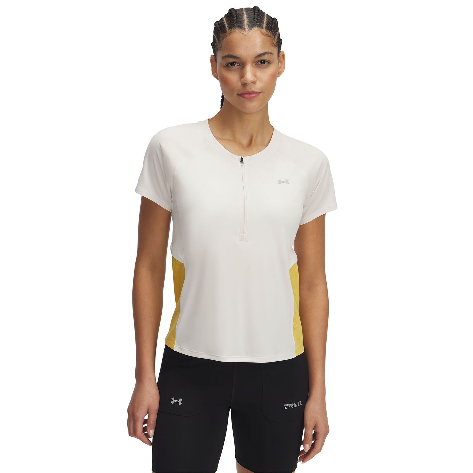 Polera manga corta UA Trail Run café para mujer