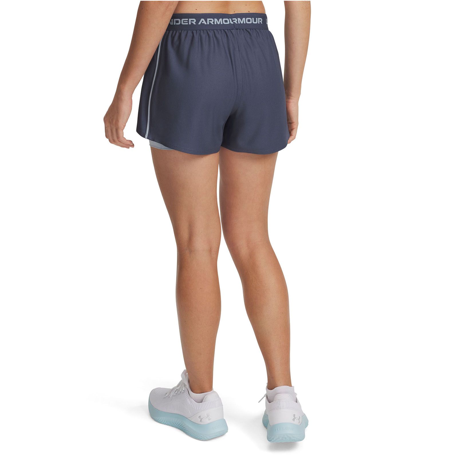 Shorts UA Tech Play Up 2-in-1 gris para mujer