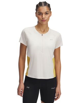 Polera manga corta UA Trail Run café para mujer