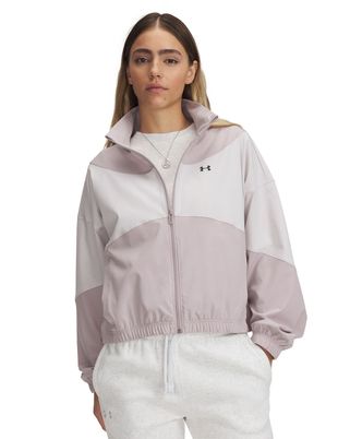 Chaqueta UA Rival Woven gris para mujer