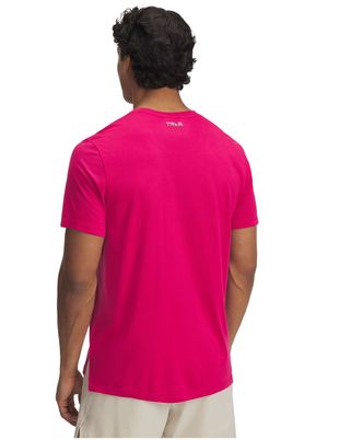 Polera manga corta UA Trail Run morado para hombre