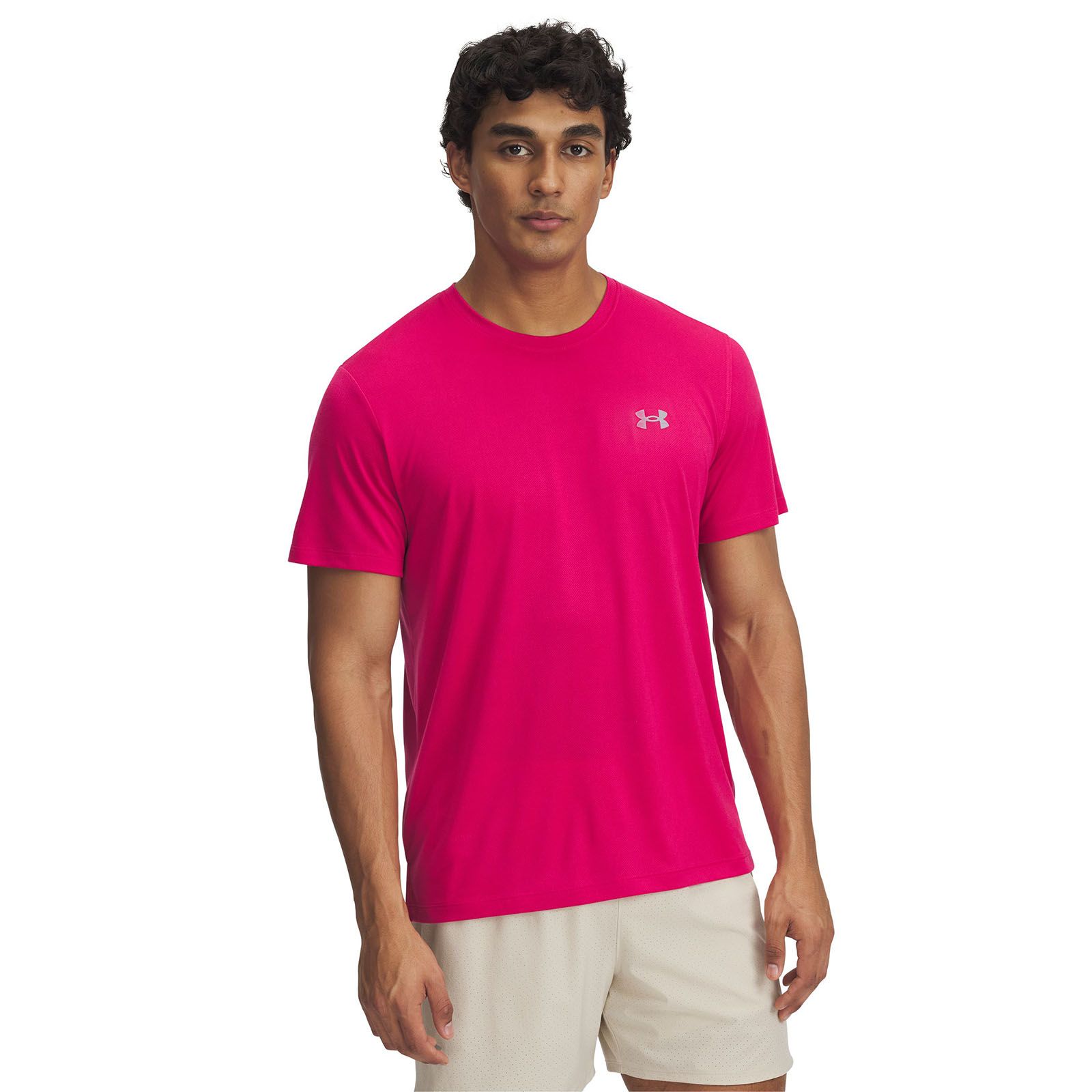 Polera manga corta UA Trail Run morado para hombre