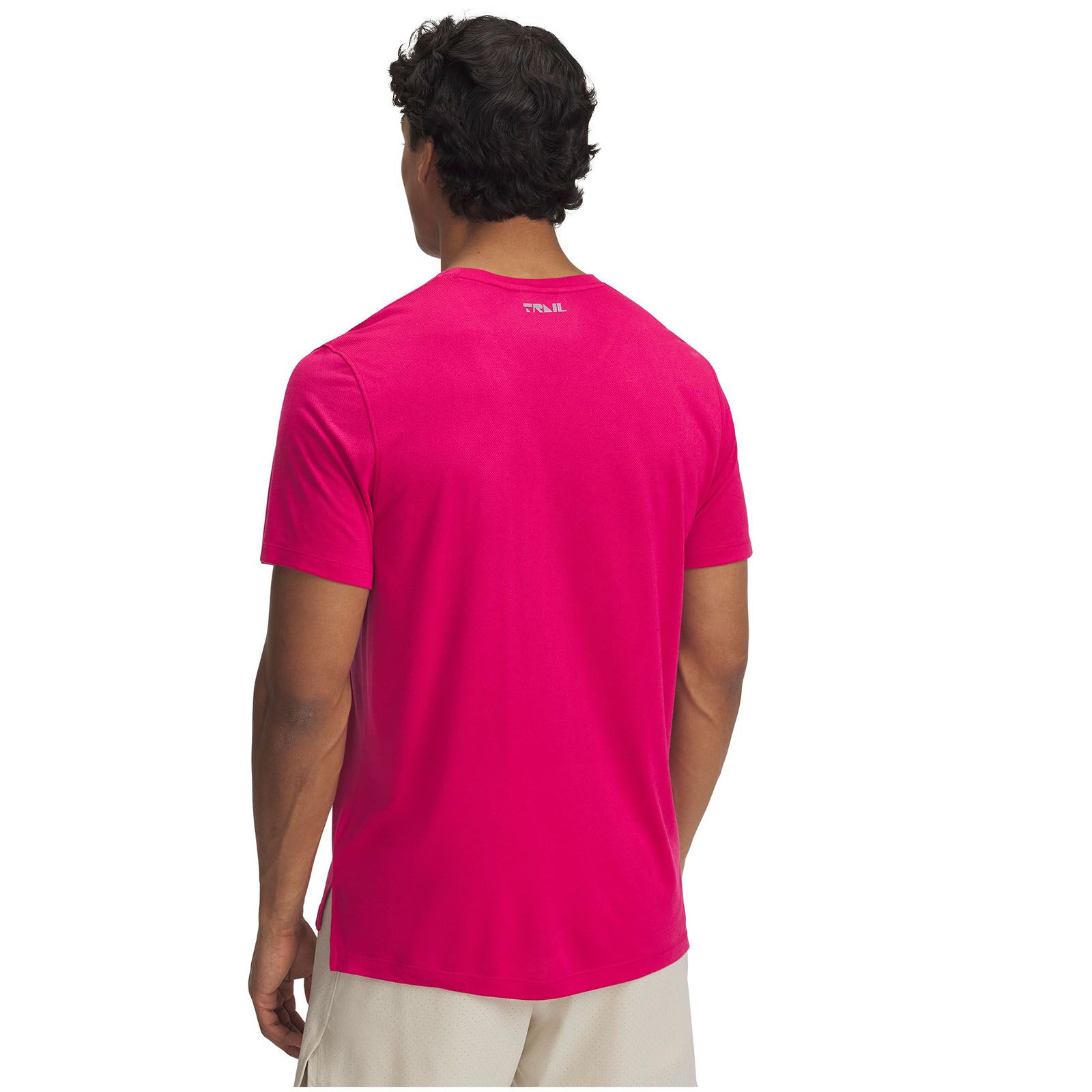 Polera manga corta UA Trail Run morado para hombre