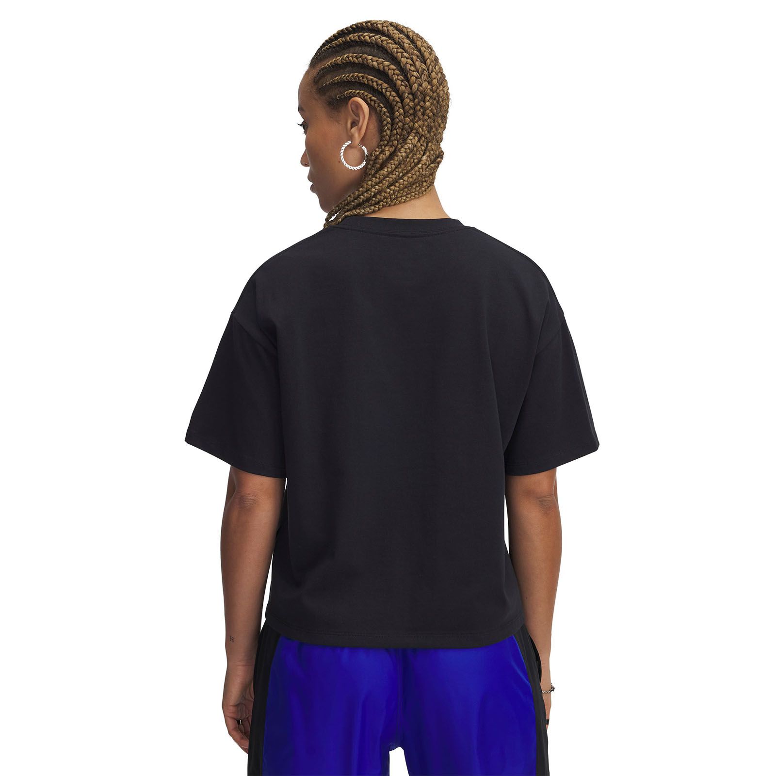 Polera manga corta UA Project Rock Crop negro para mujer