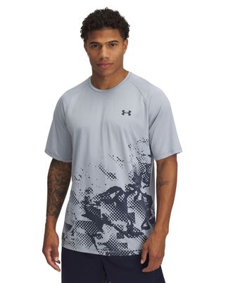 Polera manga corta UA Tech Fade azul para hombre