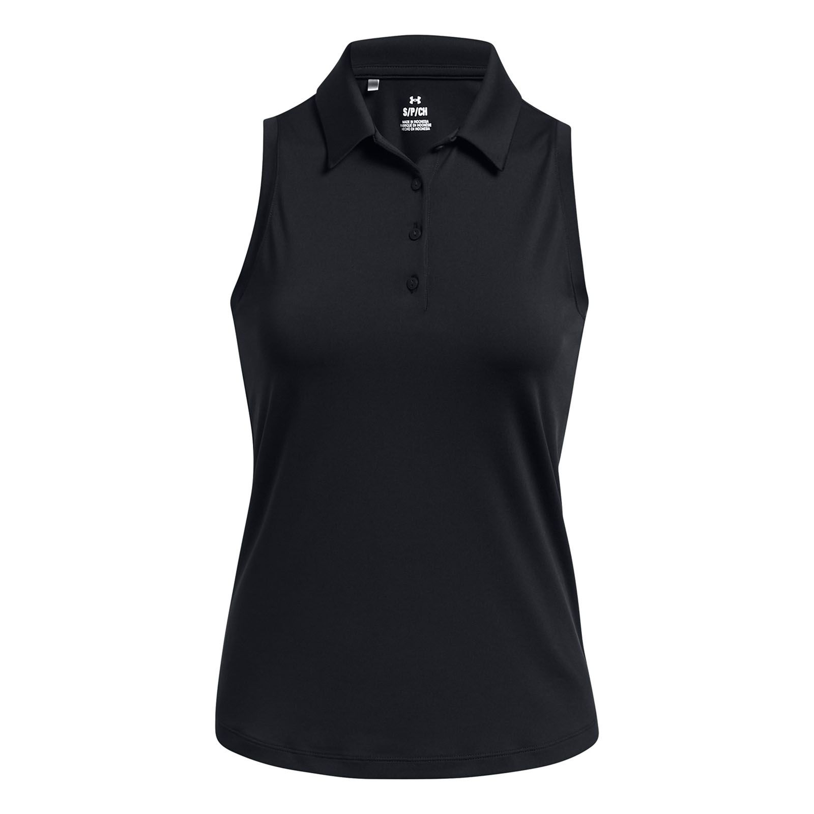 Polera sin mangas UA Playoff negro para mujer