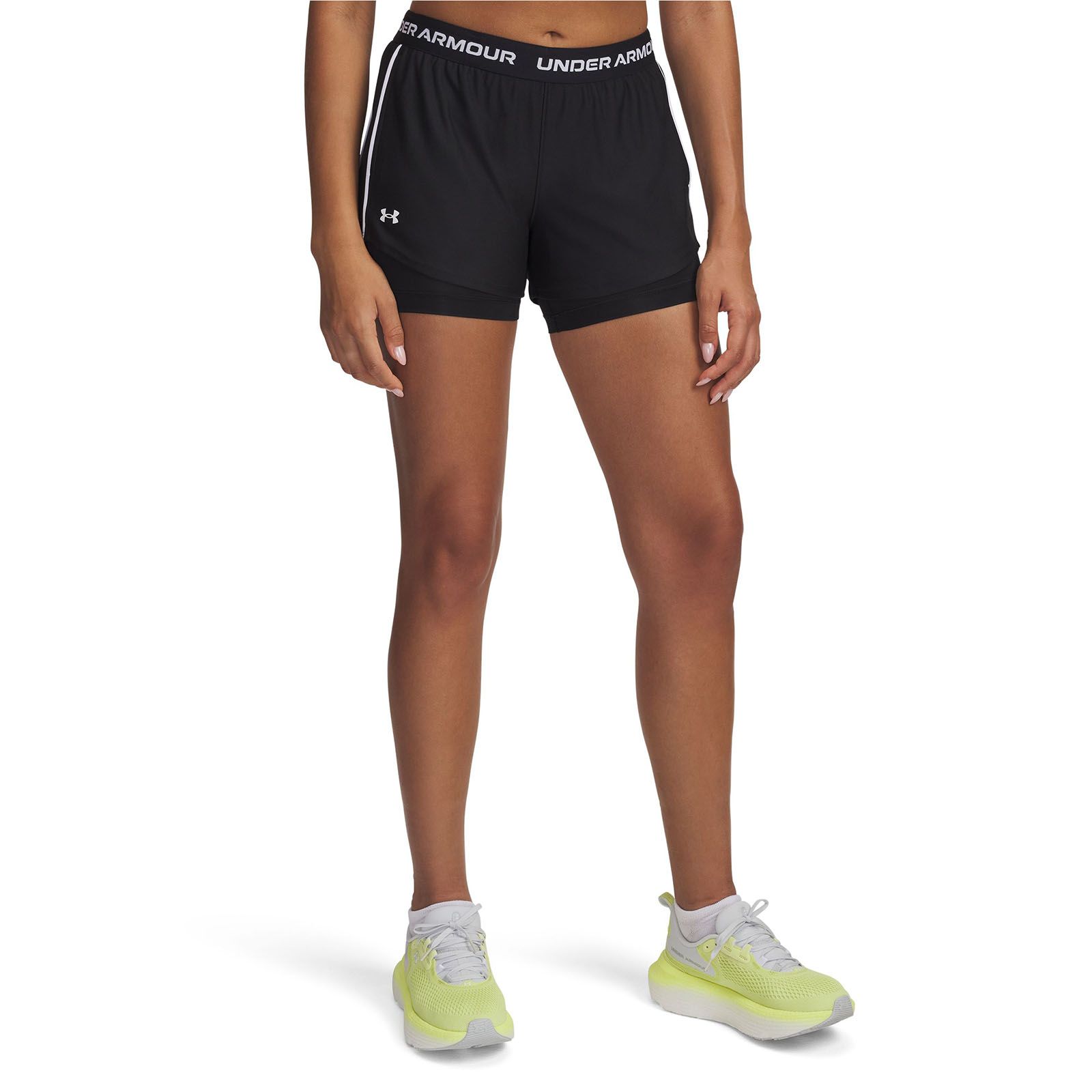 Shorts UA Tech Play Up 2-in-1 negro para mujer