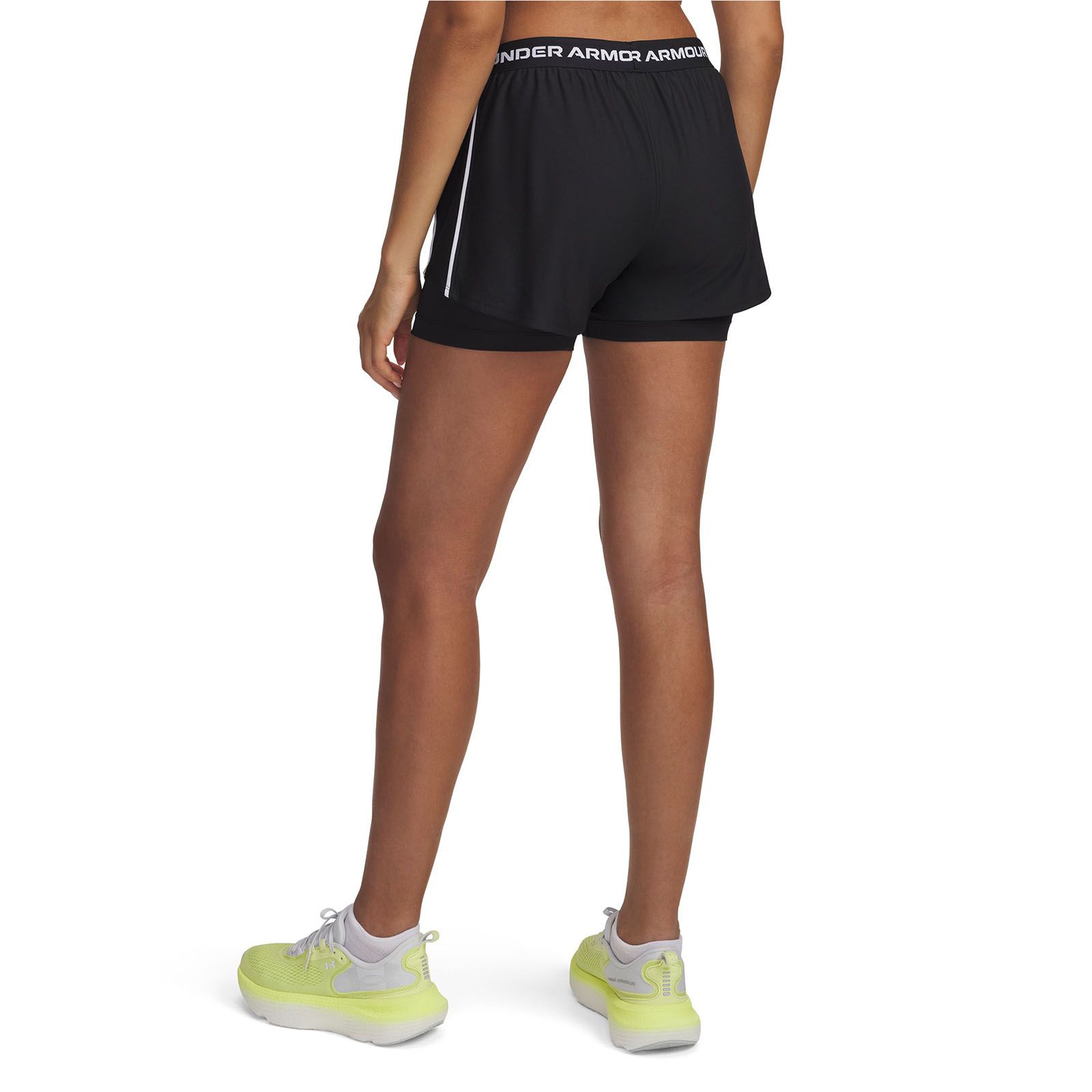 Shorts UA Tech Play Up 2-in-1 negro para mujer