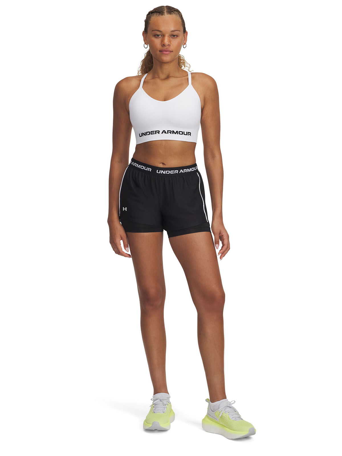 Shorts UA Tech Play Up 2-in-1 negro para mujer