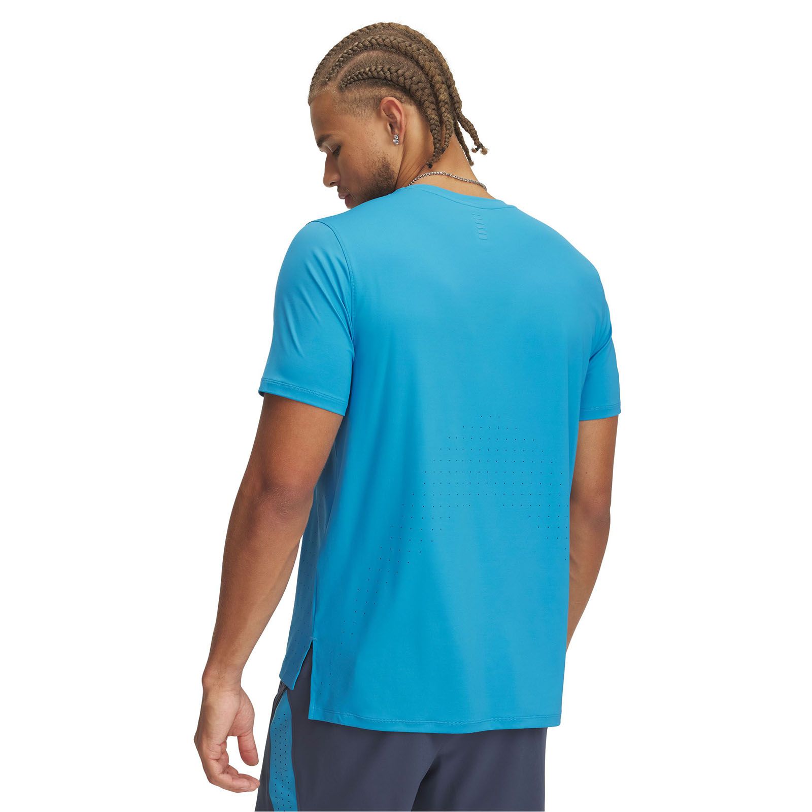 Polera manga corta UA Launch Elite azul para hombre