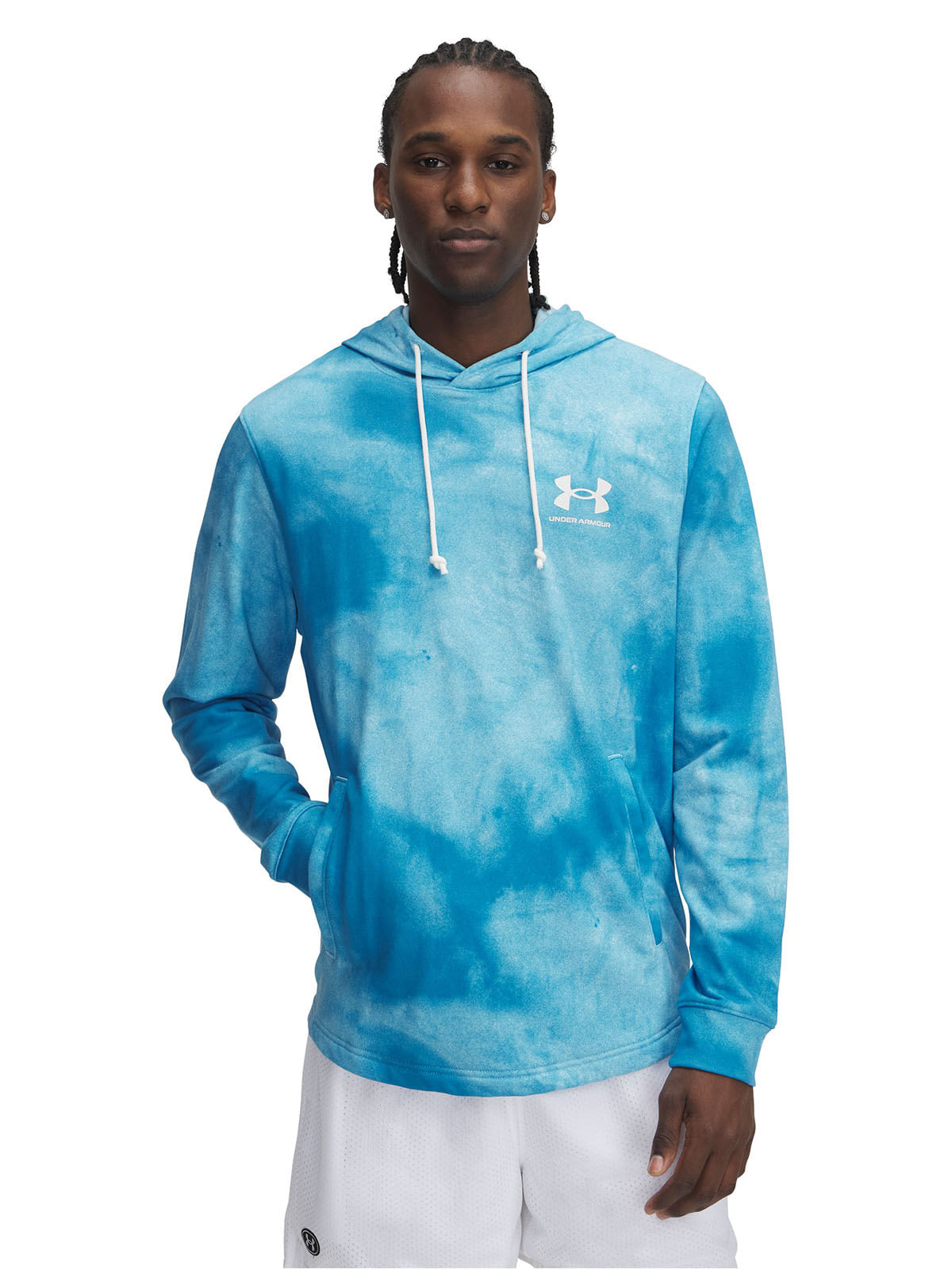 Polerón UA Rival Terry Printed azul para hombre