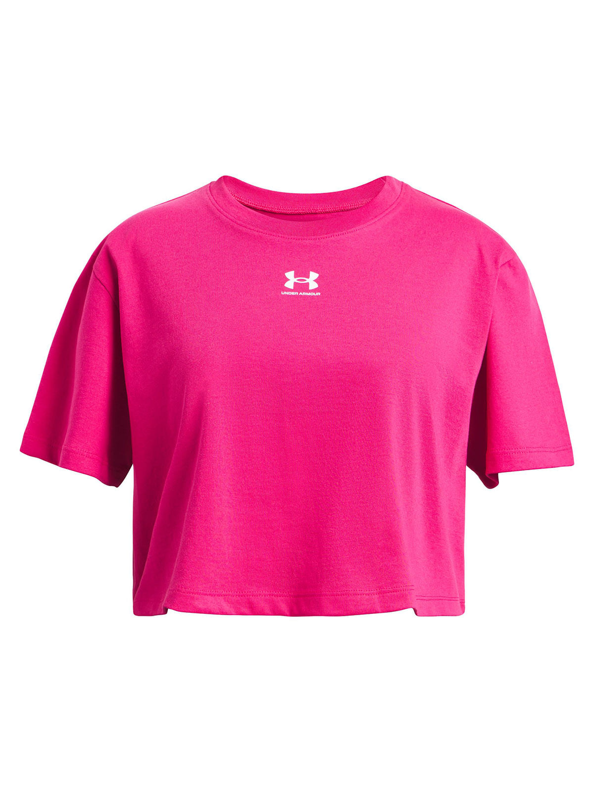 Polera manga corta UA Rival rosado para niña