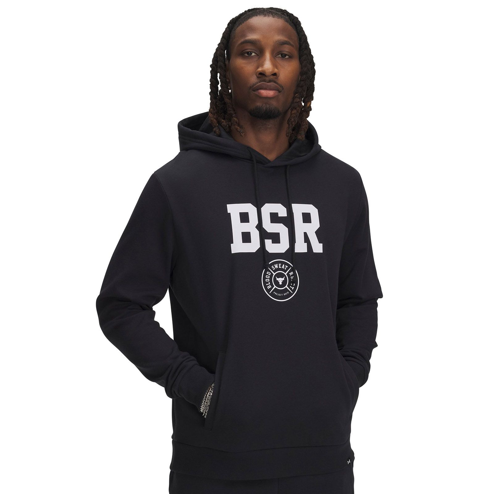 Polerón Project Rock Rival fleece negro para hombre Under Armour
