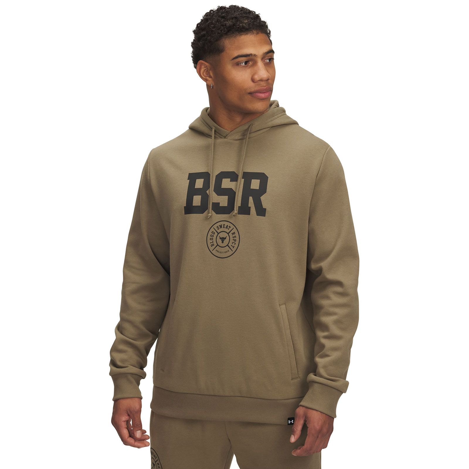 Polerón Project Rock Rival fleece café para hombre Under Armour