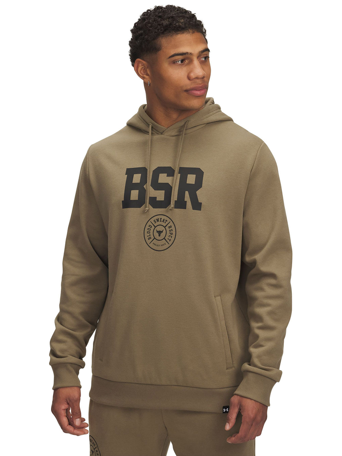 Polerón Project Rock Rival fleece café para hombre