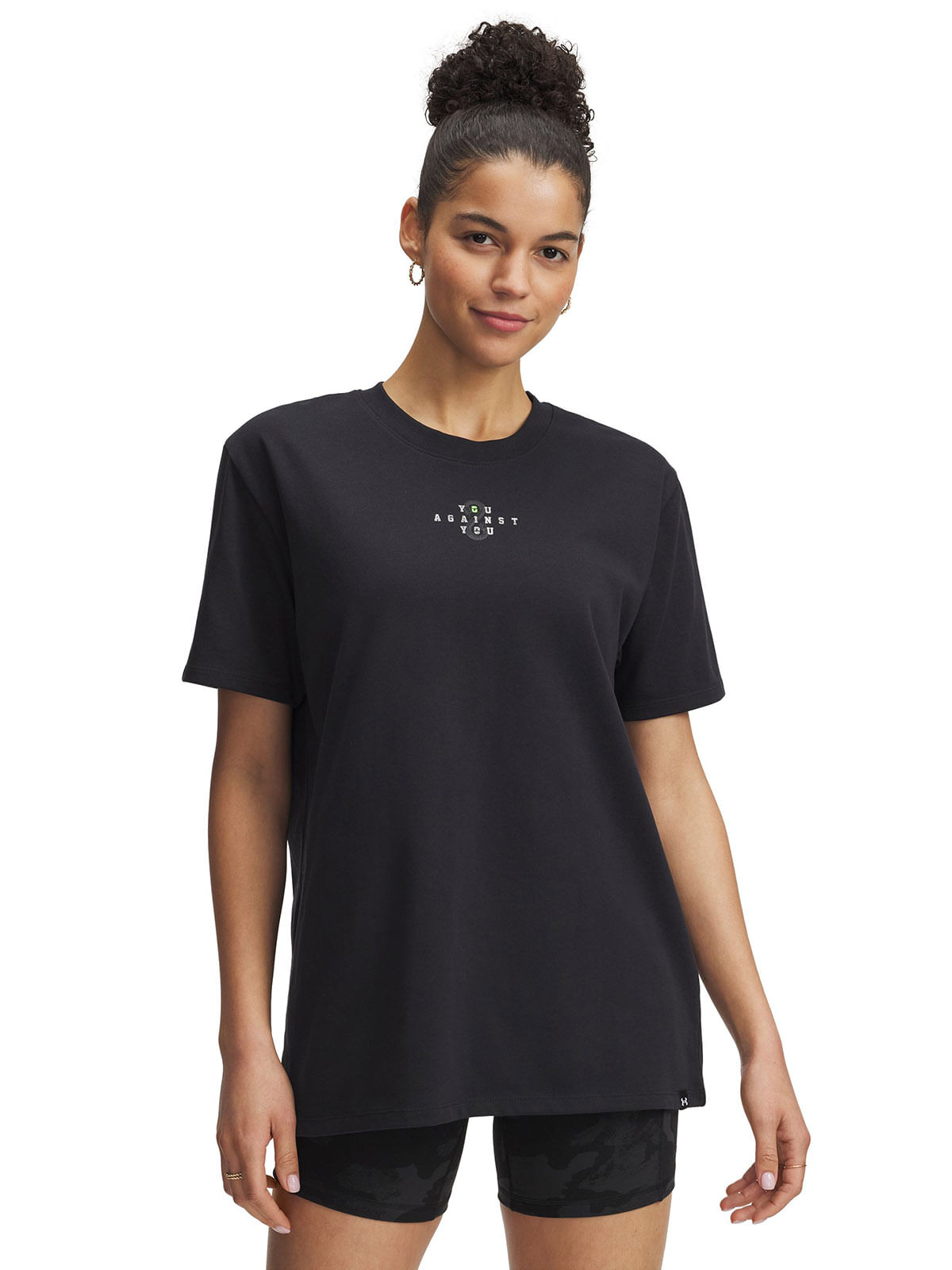 Polera manga corta Project Rock campus negro para mujer