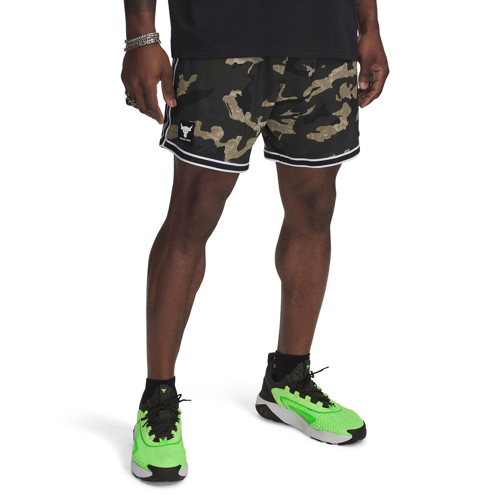 Shorts Project Rock mesh verde para hombre Under Armour