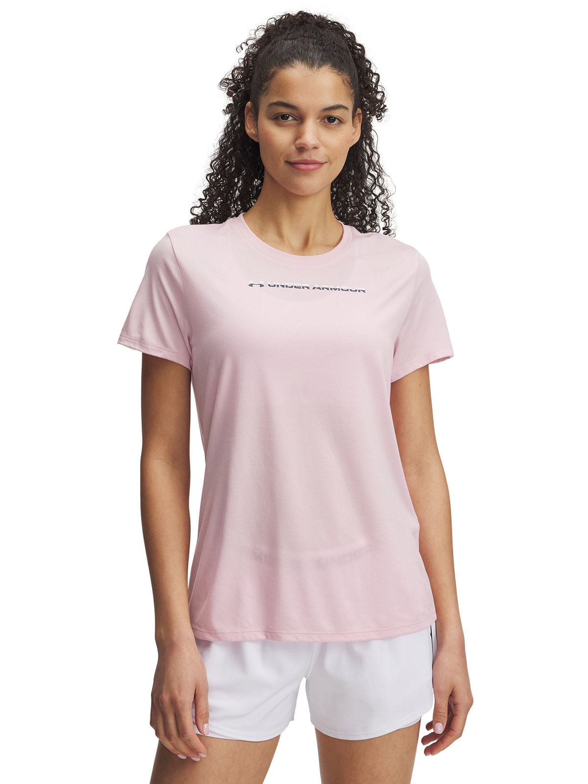Polera manga corta UA tech pth rosado para mujer