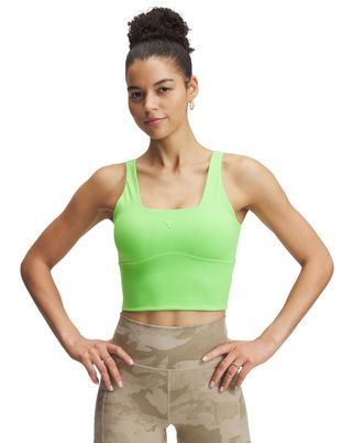Sostén deportivo Project Rock verde para mujer Under Armour