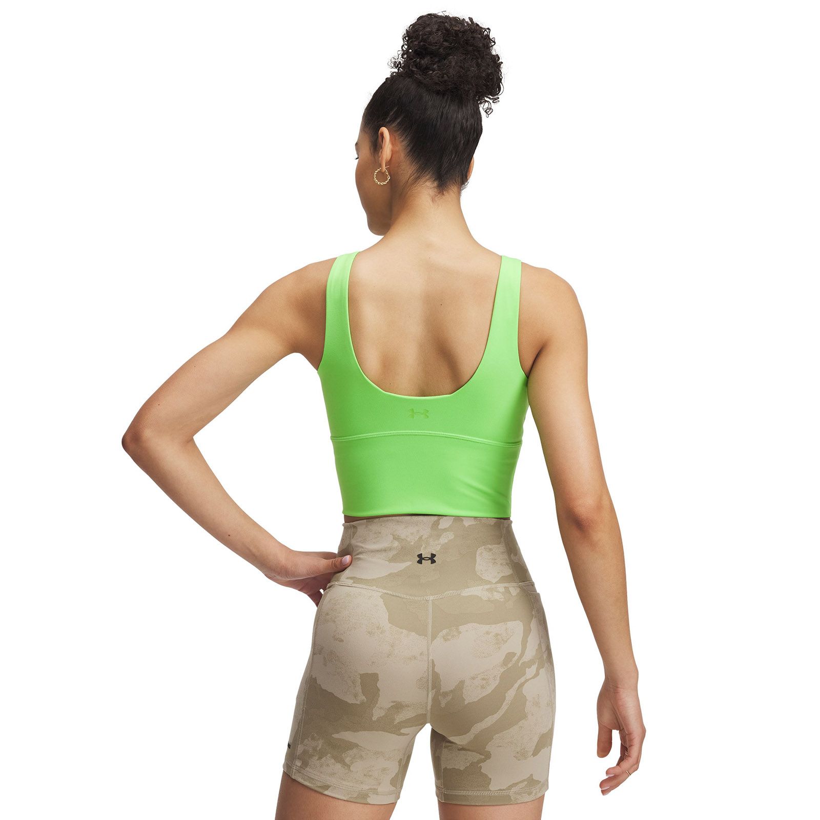 Sostén deportivo Project Rock verde para mujer Under Armour