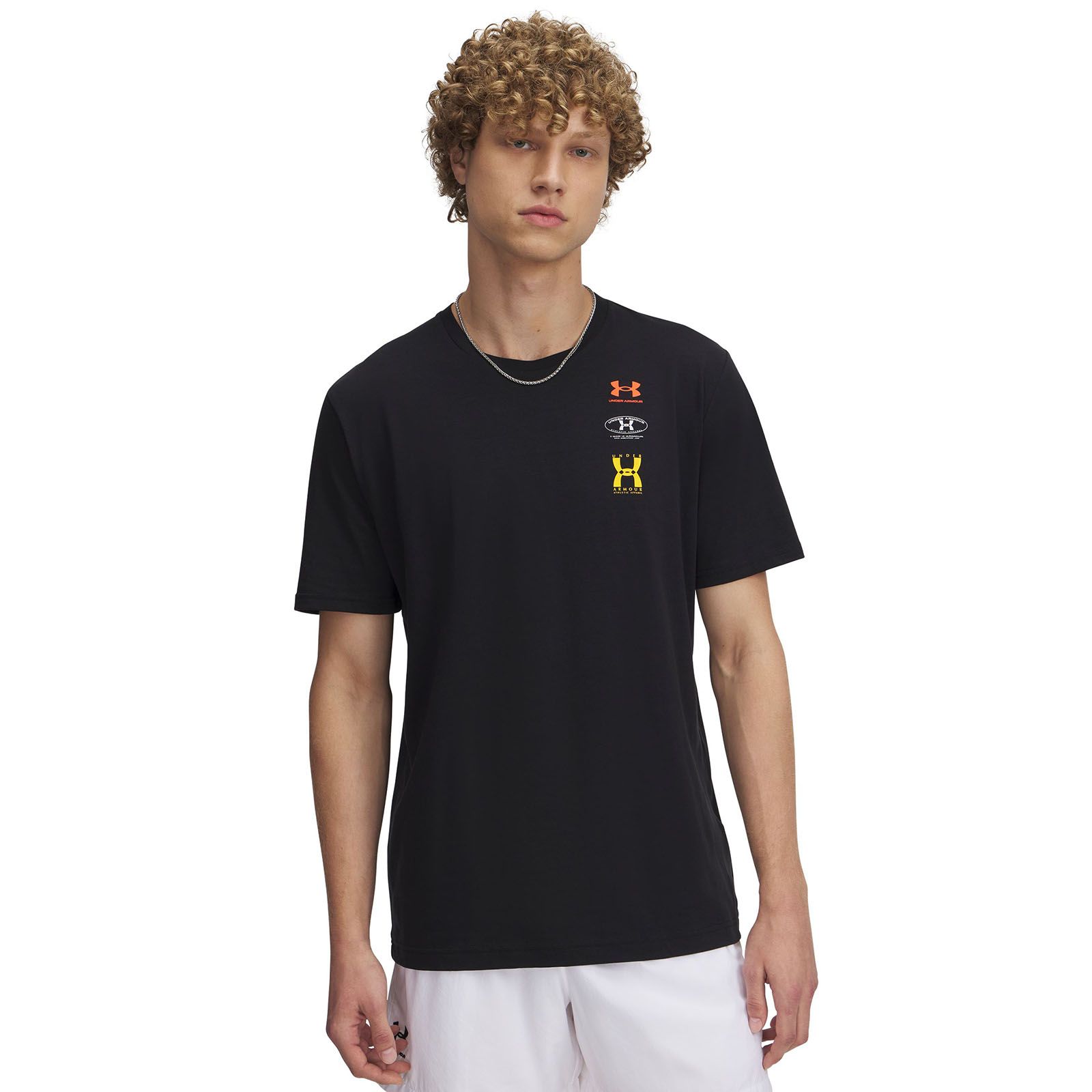 Polera manga corta Under Armour evol logo negro para hombre